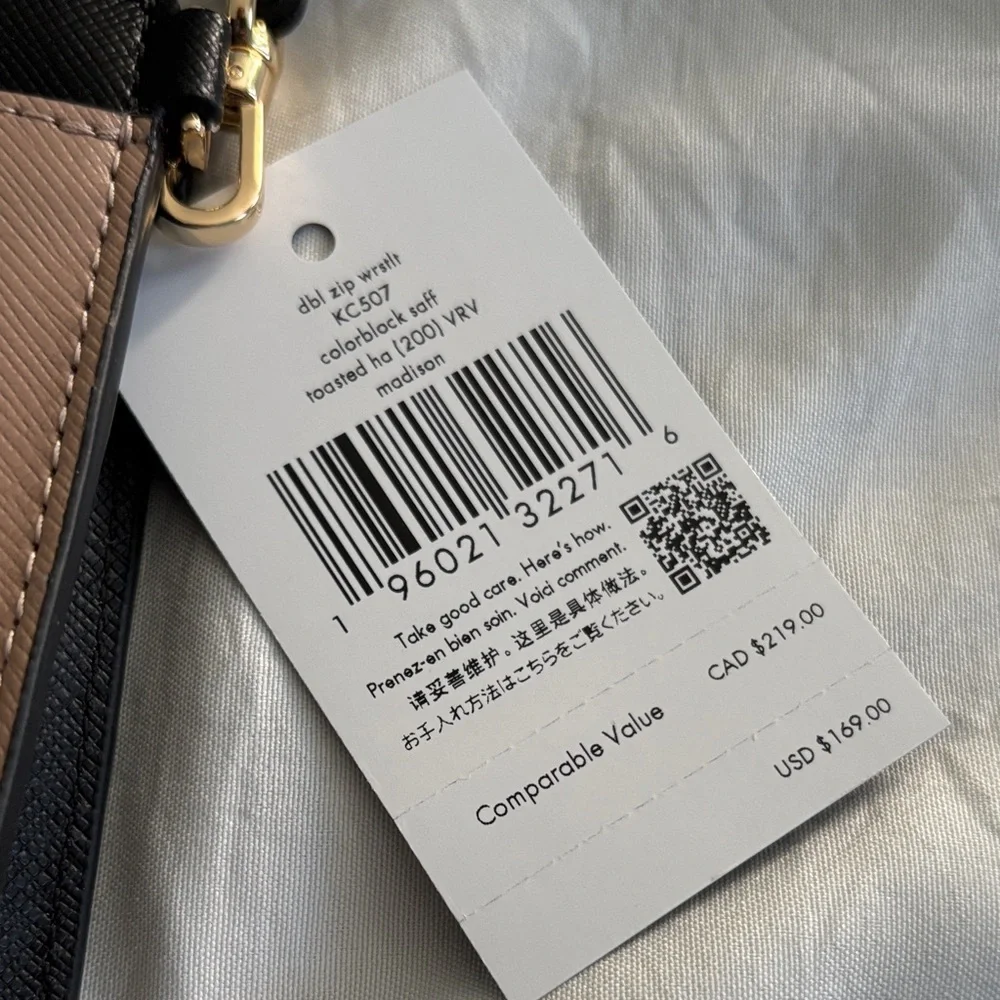 Kate Spade Black and Brown Wristlet - Picture 6 of 8